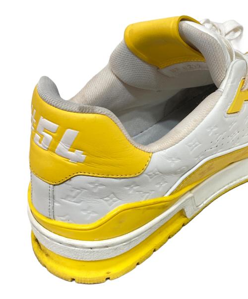 LOUIS VUITTON（ルイ ヴィトン）LOUIS VUITTON (ルイ ヴィトン) LVトレイナーラインスニーカー イエロー×ホワイト サイズ:8の古着・服飾アイテム