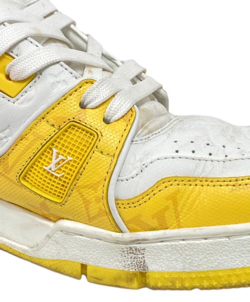 LOUIS VUITTON（ルイ ヴィトン）LOUIS VUITTON (ルイ ヴィトン) LVトレイナーラインスニーカー イエロー×ホワイト サイズ:8の古着・服飾アイテム