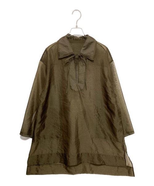 GALLARDA GALANTE（ガリャルダガランテ）GALLARDA GALANTE (ガリャルダガランテ) オーバーサイズシアーシャツワンピース オリーブ サイズ:Fの古着・服飾アイテム