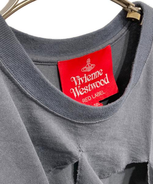Vivienne Westwood RED LABEL（ヴィヴィアンウエストウッドレッドレーベル）Vivienne Westwood RED LABEL (ヴィヴィアンウエストウッドレッドレーベル) ダメージ加工Tシャツ グレー サイズ:00の古着・服飾アイテム