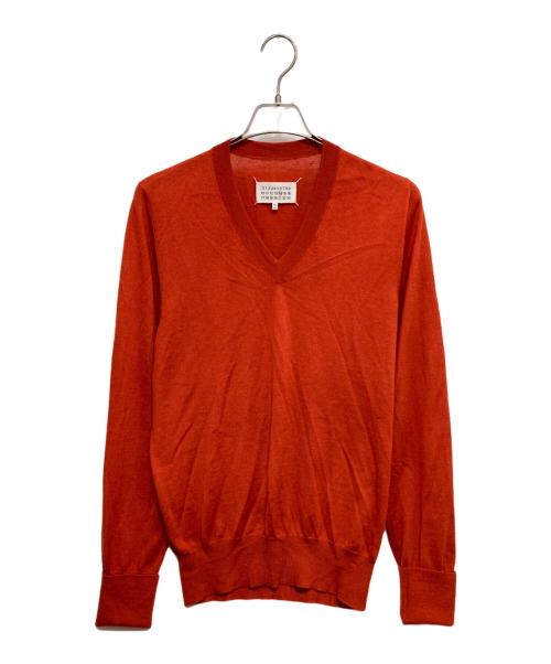 Maison Margiela（メゾンマルジェラ）Maison Margiela (メゾンマルジェラ) Vネックニット オレンジ サイズ:1の古着・服飾アイテム