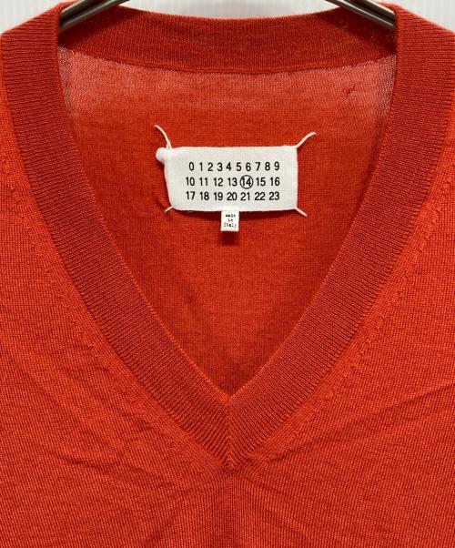 Maison Margiela（メゾンマルジェラ）Maison Margiela (メゾンマルジェラ) Vネックニット オレンジ サイズ:1の古着・服飾アイテム