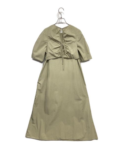 UNITED ARROWS（ユナイテッドアローズ）UNITED ARROWS (ユナイテッドアローズ) オープン バックリボン ワンピース カーキ サイズ:36の古着・服飾アイテム