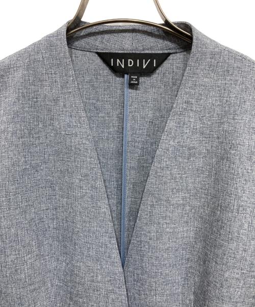 INDIVI（インディヴィ）INDIVI (インディヴィ) ノーカラージャケット グレー サイズ:38の古着・服飾アイテム