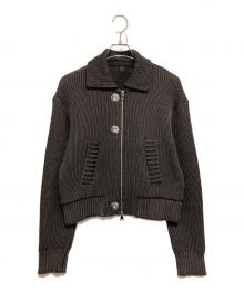 OUAT（オーユーエーティー）の古着「META ZIP KNIT」｜ブラック×ブラウン