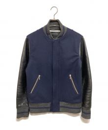JOHN LAWRENCE SULLIVAN（ジョン ローレンス サリバン）の古着「レザースリーブスタジャン」｜ネイビー×ブラック