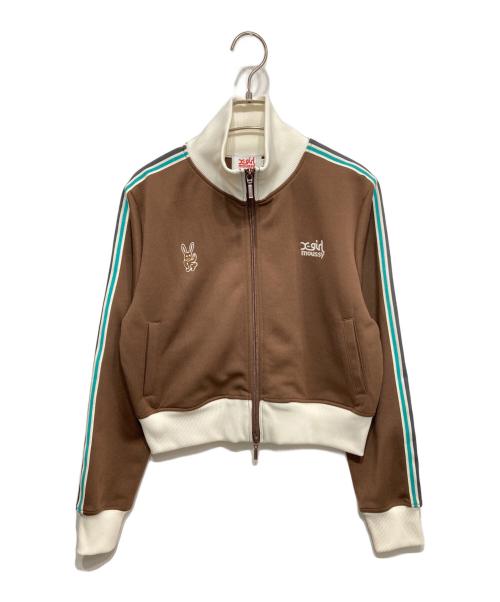 X-GIRL（エックスガール）X-girl (エックスガール) moussy (マウジー) トラックジャケット アイボリー×ブラウン サイズ:Fの古着・服飾アイテム