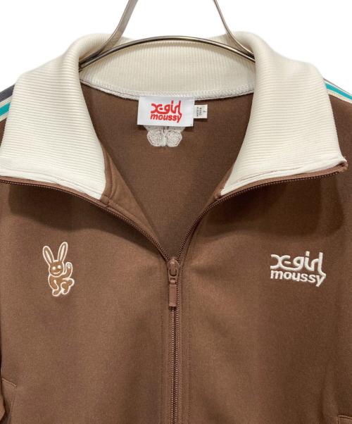 X-GIRL（エックスガール）X-girl (エックスガール) moussy (マウジー) トラックジャケット アイボリー×ブラウン サイズ:Fの古着・服飾アイテム