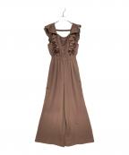 COCODEALココディール）の古着「プリーツフリルオールインワン」｜ブラウン