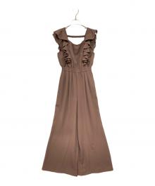 COCODEAL（ココディール）の古着「プリーツフリルオールインワン」｜ブラウン