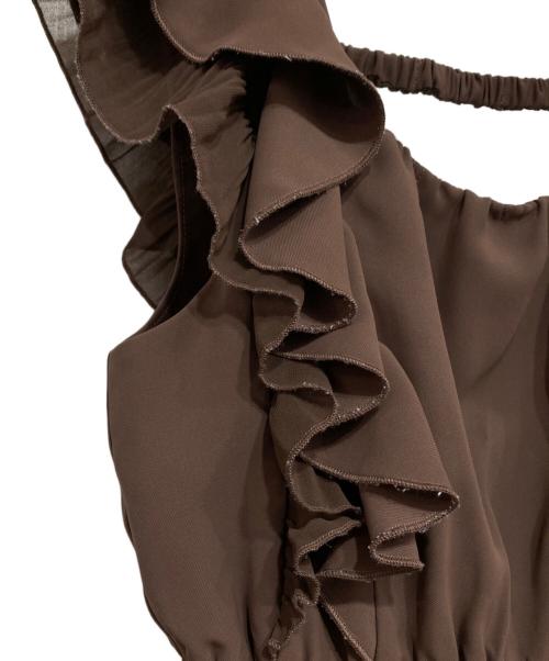 COCODEAL（ココディール）COCODEAL (ココディール) プリーツフリルオールインワン ブラウン サイズ:1の古着・服飾アイテム