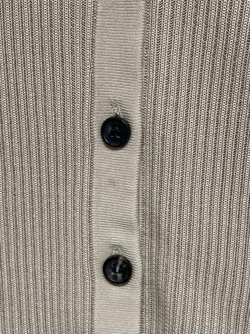 anuans（アニュアンス）anuans (アニュアンス) リュクスビスコースリブニットカーディガン ベージュ サイズ:2の古着・服飾アイテム