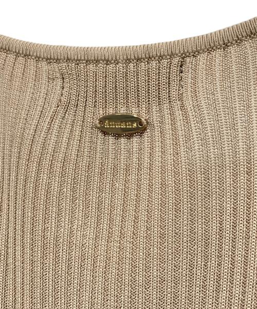 anuans（アニュアンス）anuans (アニュアンス) リュクスビスコースリブニットカーディガン ベージュ サイズ:2の古着・服飾アイテム