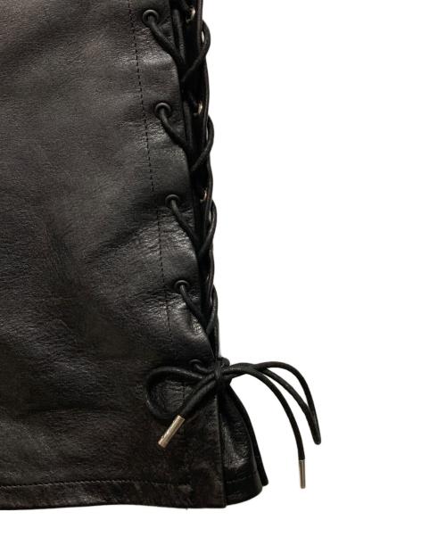 JOHN LAWRENCE SULLIVAN（ジョン ローレンス サリバン）JOHN LAWRENCE SULLIVAN (ジョン ローレンス サリバン) Leather Lace-up Pants ブラック サイズ:46の古着・服飾アイテム