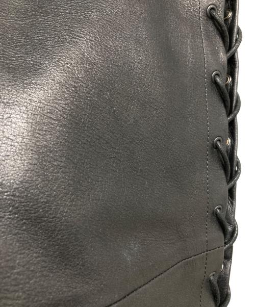 JOHN LAWRENCE SULLIVAN（ジョン ローレンス サリバン）JOHN LAWRENCE SULLIVAN (ジョン ローレンス サリバン) Leather Lace-up Pants ブラック サイズ:46の古着・服飾アイテム