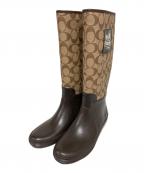 COACHコーチ）の古着「レインブーツ」｜ブラウン×ベージュ