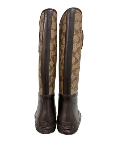 COACH（コーチ）COACH (コーチ) レインブーツ ブラウン×ベージュ サイズ:8Mの古着・服飾アイテム