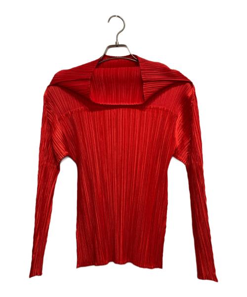 PLEATS PLEASE（プリーツプリーズ）PLEATS PLEASE (プリーツプリーズ) プリーツカットソー レッド サイズ:3の古着・服飾アイテム
