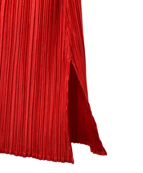PLEATS PLEASE（プリーツプリーズ）PLEATS PLEASE (プリーツプリーズ) プリーツカットソー レッド サイズ:3の古着・服飾アイテム