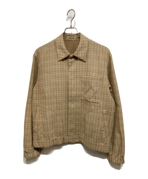 AURALEE（オーラリー）AURALEE (オーラリー) HARD TWIST WOOL DOUBLE FACE CHECK BLOUZON イエロー×ベージュ サイズ:3の古着・服飾アイテム