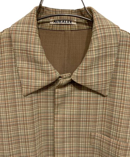 AURALEE（オーラリー）AURALEE (オーラリー) HARD TWIST WOOL DOUBLE FACE CHECK BLOUZON イエロー×ベージュ サイズ:3の古着・服飾アイテム