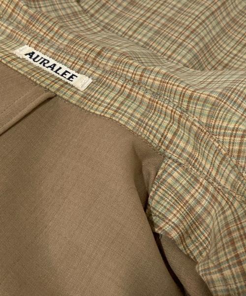 AURALEE（オーラリー）AURALEE (オーラリー) HARD TWIST WOOL DOUBLE FACE CHECK BLOUZON イエロー×ベージュ サイズ:3の古着・服飾アイテム