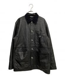 Stan Ray（スタンレー）の古着「別注 Leather カバーオール」｜ブラック