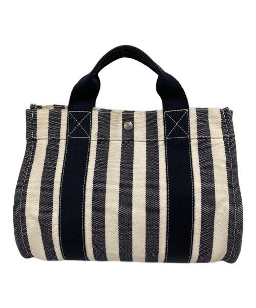 HERMES（エルメス）HERMES (エルメス) カンヌPM-ハンドバッグ ネイビー×アイボリーの古着・服飾アイテム
