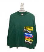 SUPREME×THRASHERシュプリーム×スラッシャー）の古着「Multi Logo L/S Tee」｜グリーン