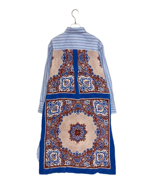 WEEKEND Max Mara（ウィークエンド マックスマーラ）Weekend Max Mara (ウィークエンド マックスマーラ) バックプリントシャツワンピース グレー×ブルー サイズ:42の古着・服飾アイテム