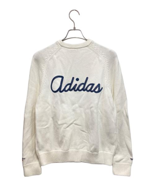 adidas（アディダス）adidas (アディダス) Noah (ノア) バックロゴ刺繍ローゲージニットセーター ホワイトの古着・服飾アイテム