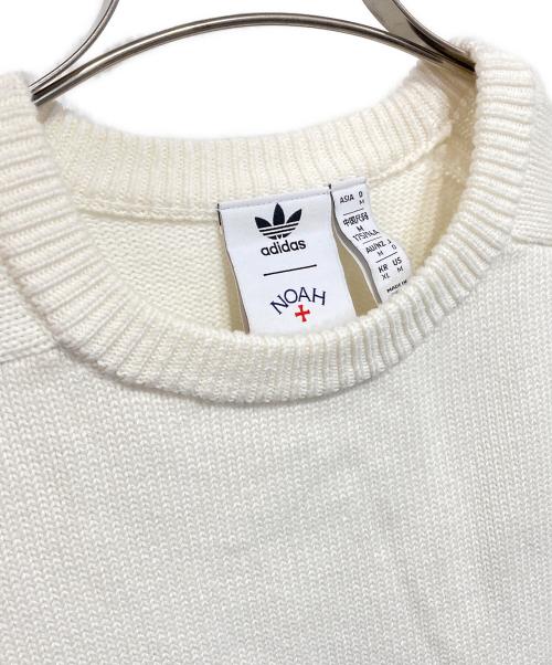 adidas（アディダス）adidas (アディダス) Noah (ノア) バックロゴ刺繍ローゲージニットセーター ホワイトの古着・服飾アイテム