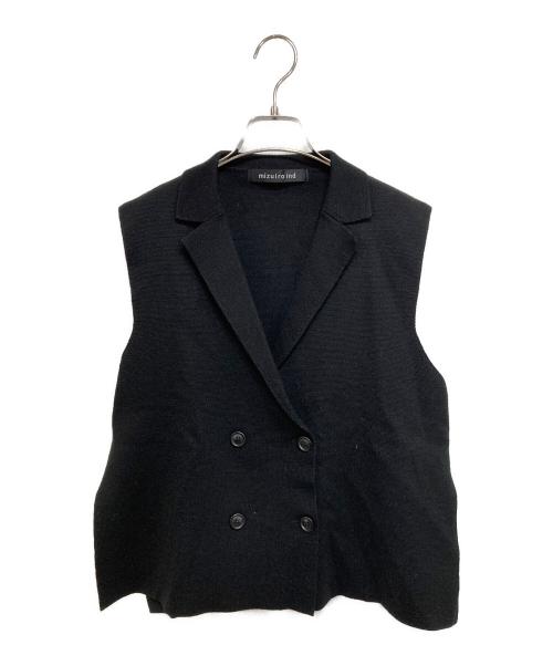 mizuiro-ind（ミズイロインド）mizuiro-ind (ミズイロインド) ウール混ニットジレ ブラック サイズ:Fの古着・服飾アイテム