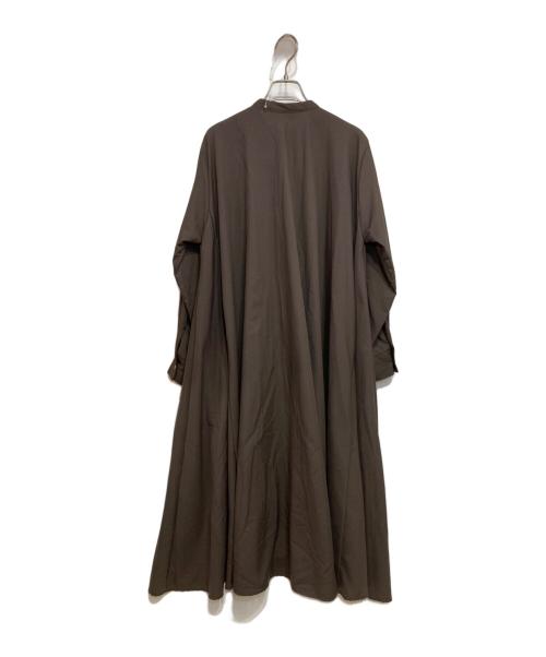 mizuiro-ind（ミズイロインド）mizuiro-ind (ミズイロインド) バンドカラーシャツワンピース ブラウン サイズ:Fの古着・服飾アイテム