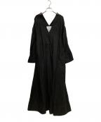 ）の古着「アルパカリネンカフカワンピース」｜ブラック