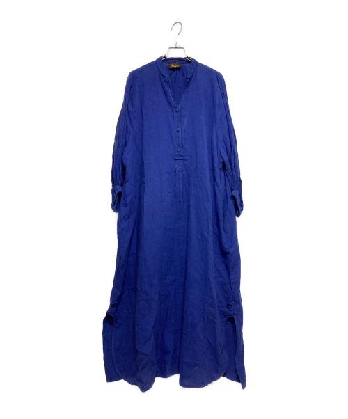 Pale Jute（ペールジュート）Pale Jute (ペールジュート) パイピングリネンワンピース ブルー サイズ:Fの古着・服飾アイテム