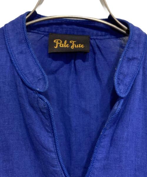 Pale Jute（ペールジュート）Pale Jute (ペールジュート) パイピングリネンワンピース ブルー サイズ:Fの古着・服飾アイテム