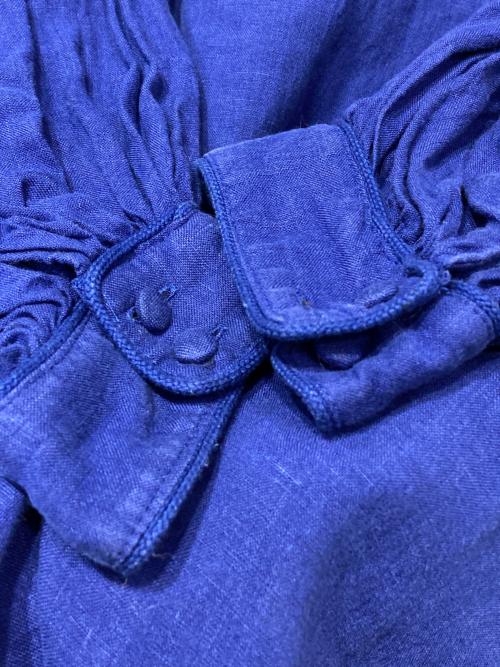 Pale Jute（ペールジュート）Pale Jute (ペールジュート) パイピングリネンワンピース ブルー サイズ:Fの古着・服飾アイテム