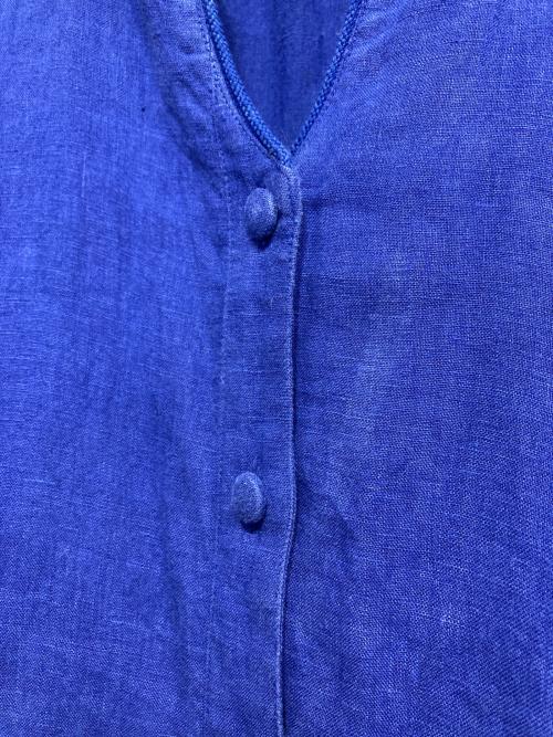 Pale Jute（ペールジュート）Pale Jute (ペールジュート) パイピングリネンワンピース ブルー サイズ:Fの古着・服飾アイテム