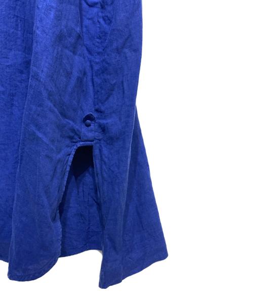 Pale Jute（ペールジュート）Pale Jute (ペールジュート) パイピングリネンワンピース ブルー サイズ:Fの古着・服飾アイテム