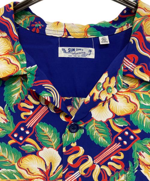 Sun Surf（サンサーフ）Sun Surf (サンサーフ) RAYON HAWAIIAN SHIRT “BLESSING GIFT FROM HAWAII” ネイビー サイズ:XLの古着・服飾アイテム