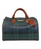 RALPH LAURENラルフローレン）の古着「チェックボストンバッグ」｜グリーン