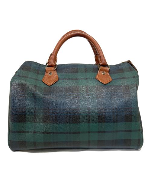 RALPH LAUREN（ラルフローレン）RALPH LAUREN (ラルフローレン) チェックボストンバッグ グリーンの古着・服飾アイテム