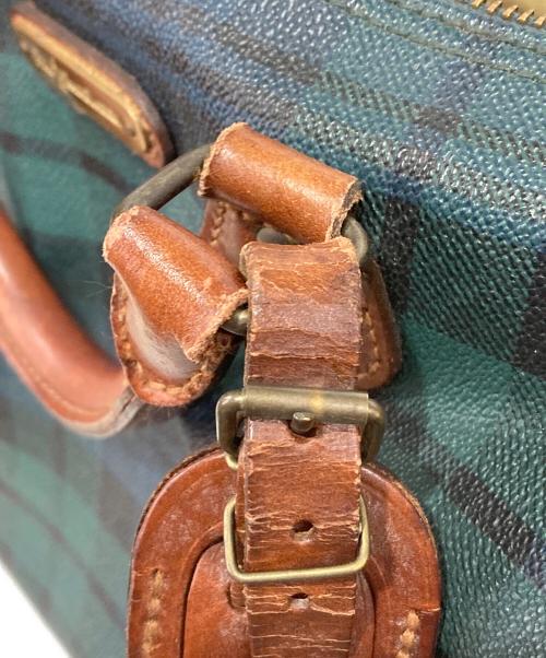 RALPH LAUREN（ラルフローレン）RALPH LAUREN (ラルフローレン) チェックボストンバッグ グリーンの古着・服飾アイテム