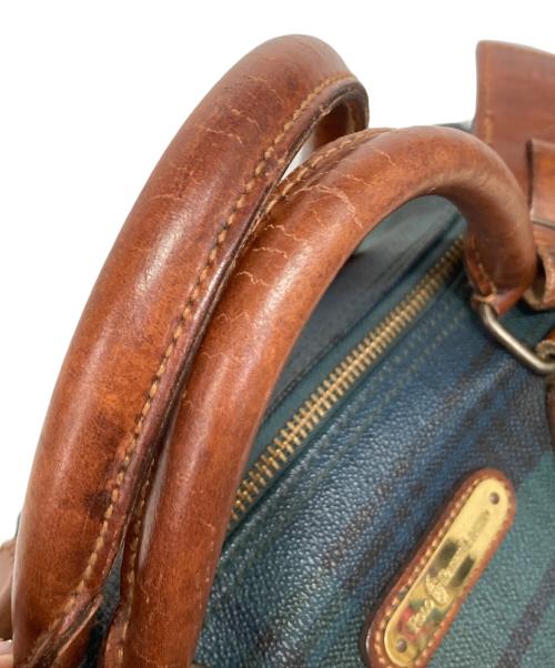 RALPH LAUREN（ラルフローレン）RALPH LAUREN (ラルフローレン) チェックボストンバッグ グリーンの古着・服飾アイテム