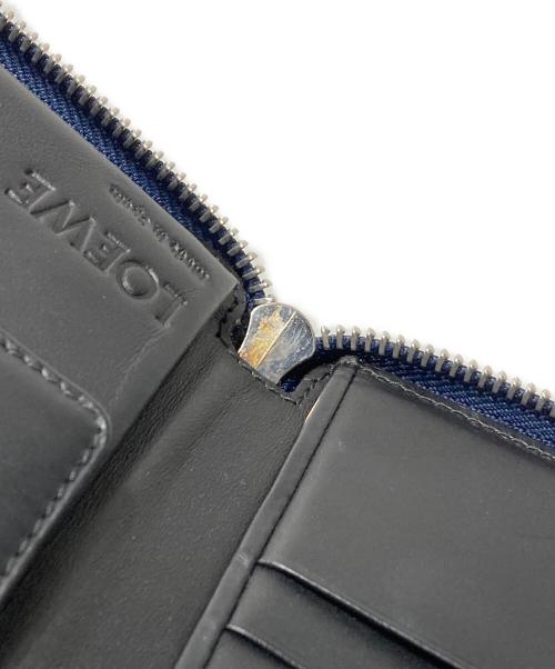 LOEWE（ロエベ）LOEWE (ロエベ) Puzzle zip-around small leather wallet/パズル ジップアラウンド スモールレザーウォレット ネイビーの古着・服飾アイテム