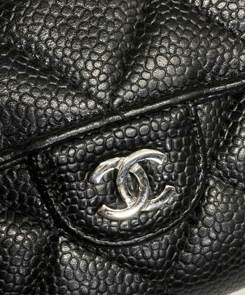 CHANEL（シャネル）CHANEL (シャネル) キャビアスキンフラップウォレット ブラックの古着・服飾アイテム