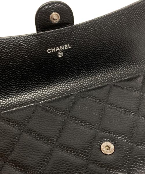CHANEL（シャネル）CHANEL (シャネル) キャビアスキンフラップウォレット ブラックの古着・服飾アイテム