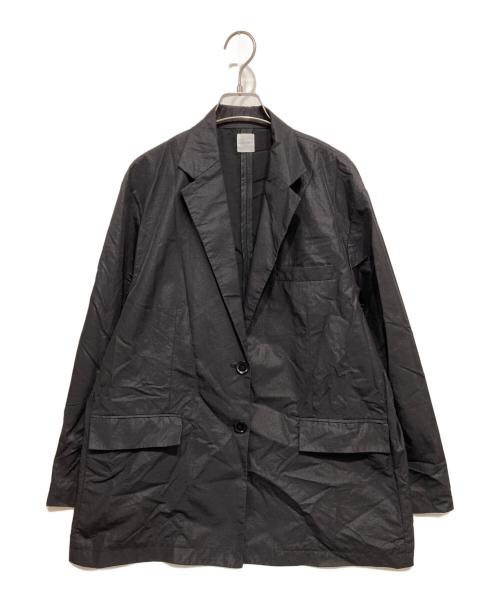 earthy（アーシー）earthy (アーシー) レザーナイロンBIGテーラードジャケット/レザーナイロンティアードスカート セットアップ ブラック サイズ:Ｆの古着・服飾アイテム