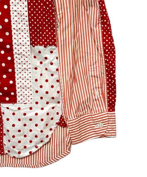 GANRYU（ガンリュウ）GANRYU (ガンリュウ) パッチワークドットシャツ レッド サイズ:Ｌの古着・服飾アイテム